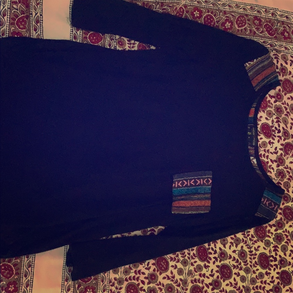 quarter sleeve black shirt with tribal desgins